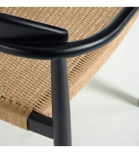 Silla Nina en madera y apoyabrazos para terraza exterior o interior. - 11