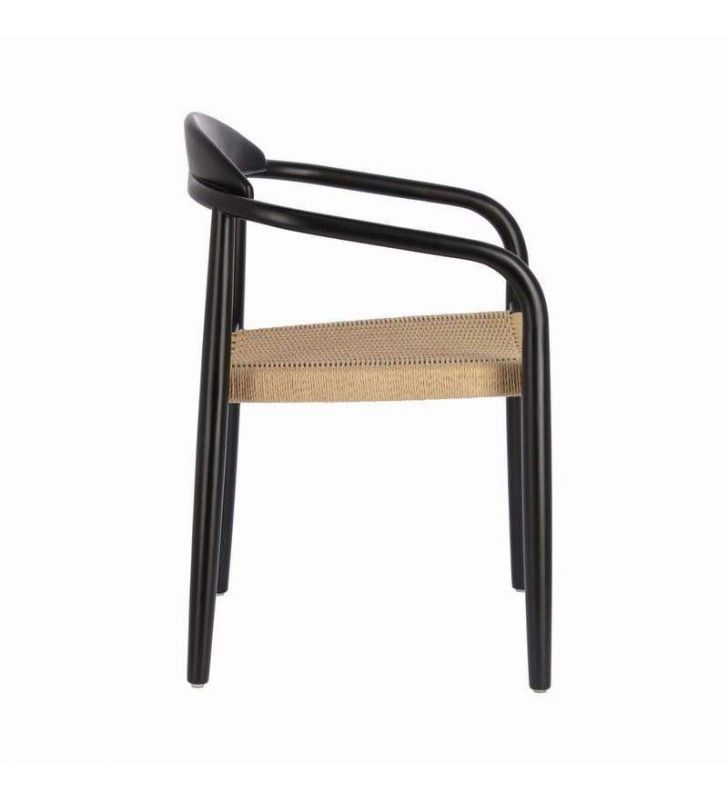 Chaise Nina en bois et accoudoirs pour terrasse extérieure ou intérieure.  - 12