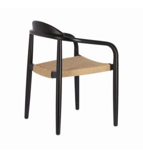 Chaise Nina en bois et accoudoirs pour terrasse extérieure ou intérieure. - 13