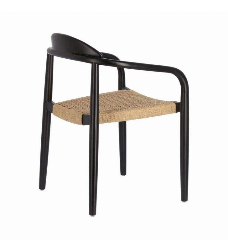 Chaise Nina en bois et accoudoirs pour terrasse extérieure ou intérieure.  - 13