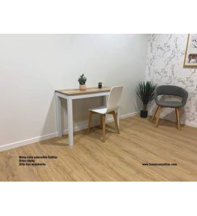 Table avec partie inférieure Livia comptoir 45 et 50 cm en stratifié mat ou brillant  - 5