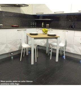 Chaise de cuisine Milan avec livraison immédiate et assise blanche  - 1