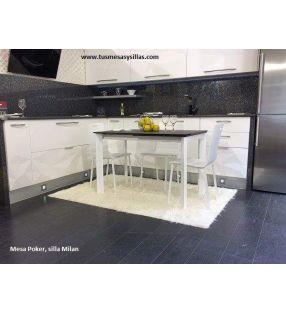 Silla de cocina Milan con entrega inmediata y asiento de color blanco  - 2