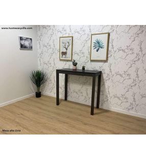 Table de comptoir haute Livia profondeur 45 et 50 cm, plateau stratifié avec façade extensible  - 1
