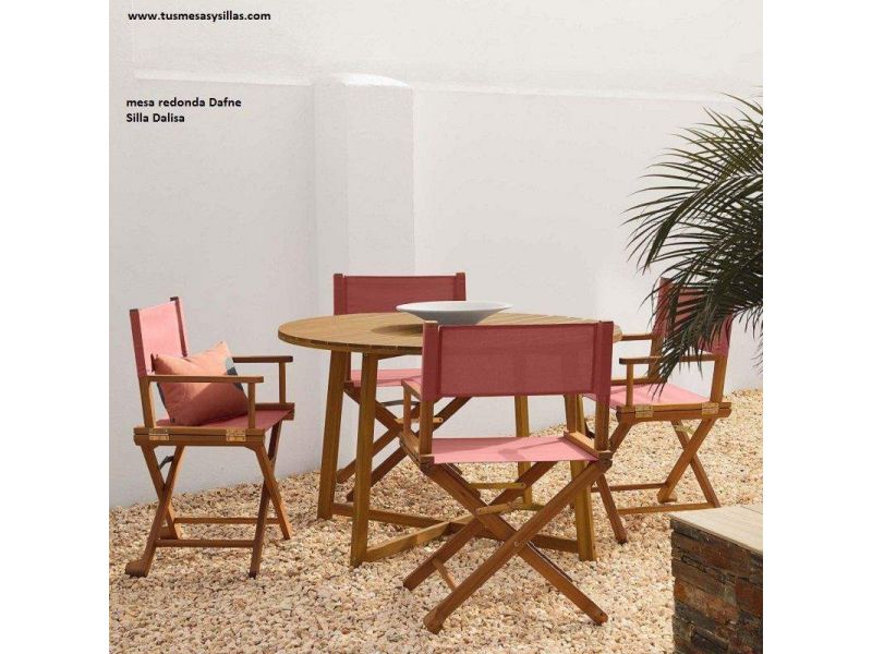 ensemble table pliante ronde et 2 chaises pour terrasse ou balcon Elisia