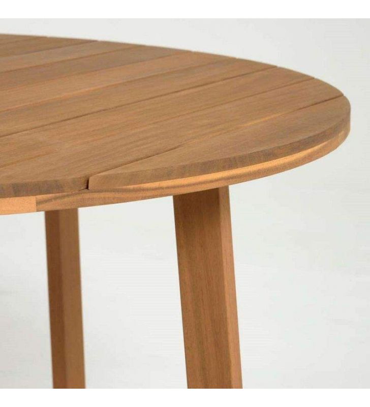 Table de terrasse ronde en bois Dafne, 120 cm de diamètre en stock  - 3