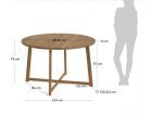 Table de terrasse ronde en bois Dafne, 120 cm de diamètre en stock  - 7