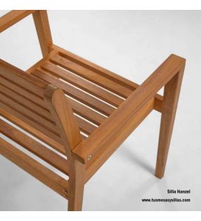 Chaise Hanzel de style rustique pour extérieur et intérieur avec accoudoirs  - 3