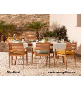 Chaise Hanzel de style rustique pour extérieur et intérieur avec accoudoirs  - 1