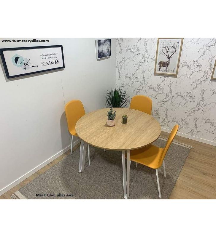 Chaise Aire pour cuisine ou salle à manger confortable et légère avec pieds en métal  - 5