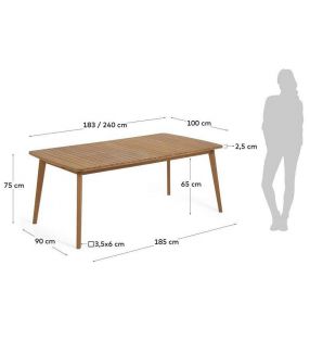 Mesa extensible Hanzel para terraza en madera para 8-10 personas - 11