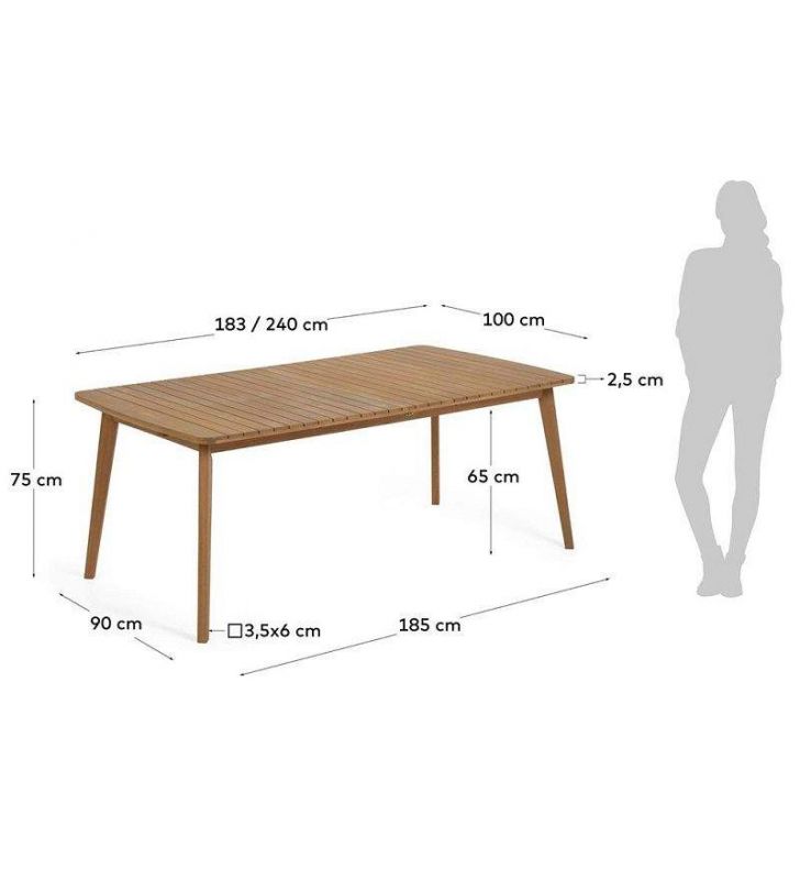 Table de terrasse extensible en bois Hanzel pour 8 à 10 personnes  - 11