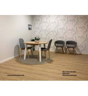 Table ronde extensible Libe avec pieds en métal pour salle à manger ou cuisine  - 13