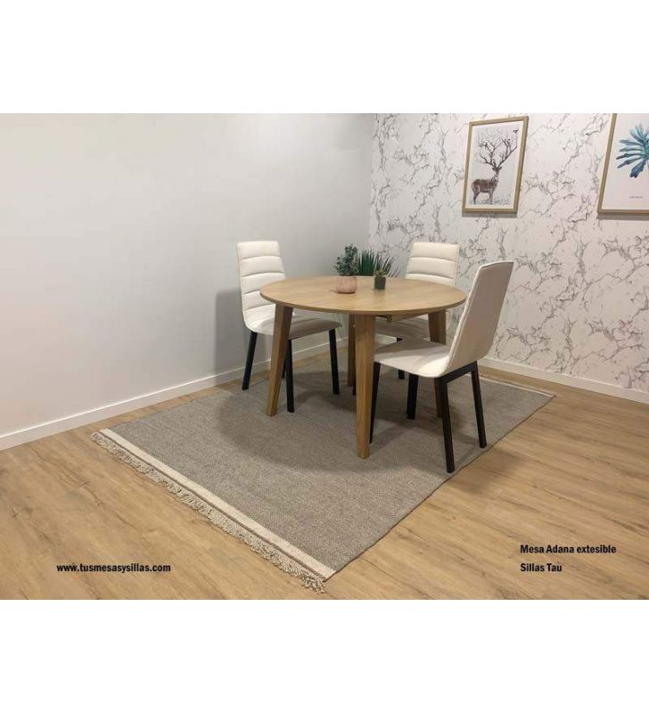 Table à manger ronde extensible de style nordique en hêtre ou chêne  - 8