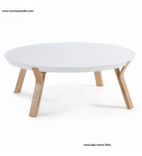 Table basse basse de diamètre 90 cm dans le style nordique Dilos  - 2