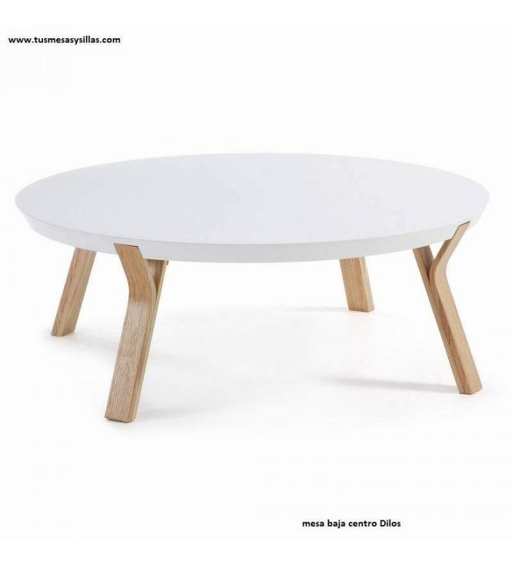 Table basse basse de diamètre 90 cm dans le style nordique Dilos  - 2