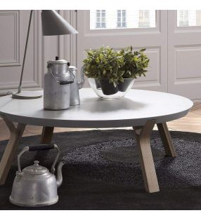 Table basse basse de diamètre 90 cm dans le style nordique Dilos  - 1