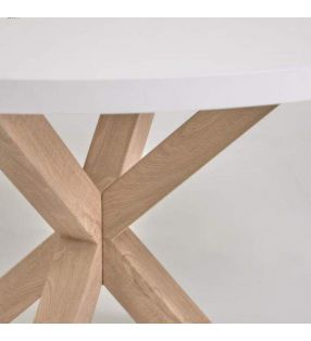 Table ronde avec pieds croisés Arya en blanc, bois ou noir  - 4