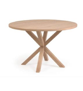 Mesa redonda de patas cruzadas Argo en blanco, madera o negra  - 6