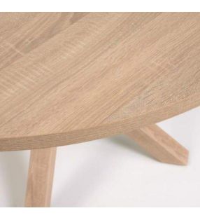 Mesa redonda de patas cruzadas Argo en blanco, madera o negra  - 8