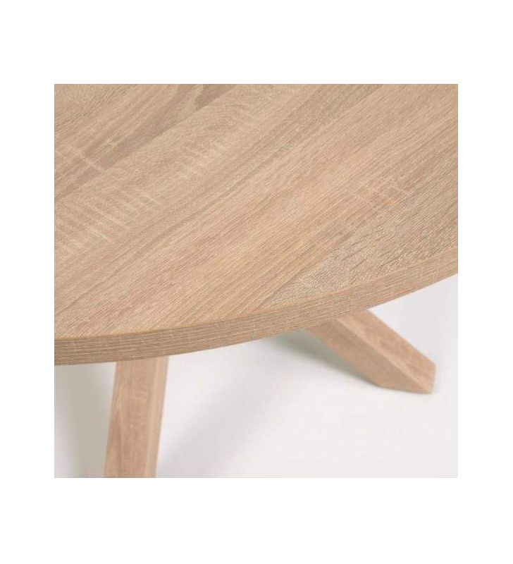 Table ronde avec pieds croisés Arya en blanc, bois ou noir  - 8