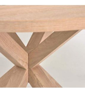 Table ronde avec pieds croisés Arya en blanc, bois ou noir  - 7