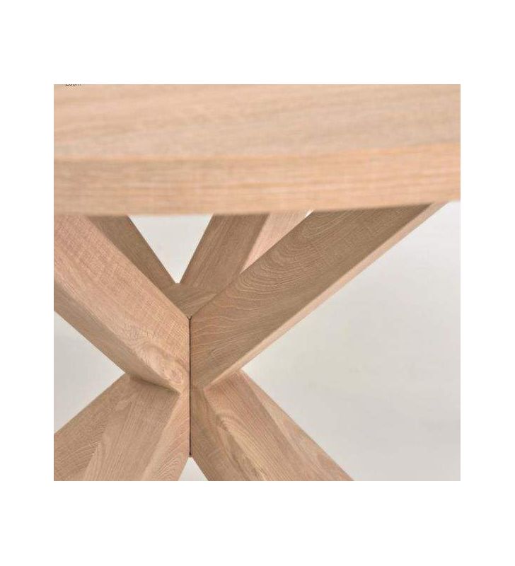 Table ronde avec pieds croisés Arya en blanc, bois ou noir  - 7
