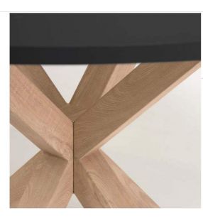 Table ronde avec pieds croisés Arya en blanc, bois ou noir  - 10