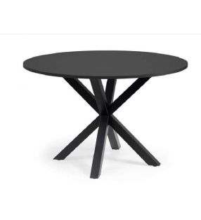 Table ronde avec pieds croisés Arya en blanc, bois ou noir  - 18