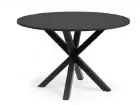 Mesa redonda de patas cruzadas Argo en blanco, madera o negra  - 18