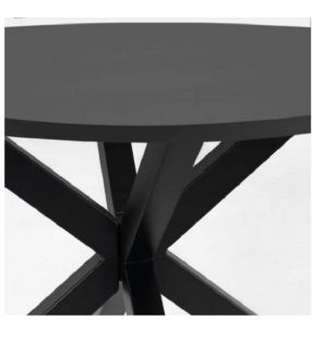 Mesa redonda de patas cruzadas Argo en blanco, madera o negra  - 19