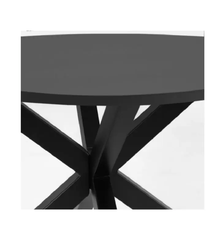 Mesa redonda de patas cruzadas Argo en blanco, madera o negra  - 19