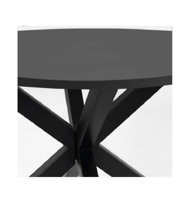 Table ronde avec pieds croisés Arya en blanc, bois ou noir  - 19