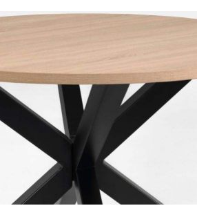 Table ronde avec pieds croisés Arya en blanc, bois ou noir  - 16