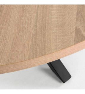 Mesa redonda de patas cruzadas Argo en blanco, madera o negra  - 17