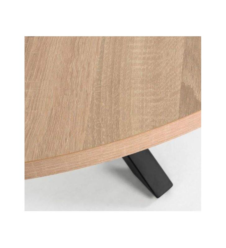 Table ronde avec pieds croisés Arya en blanc, bois ou noir  - 17