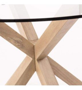 Mesa redonda de patas cruzadas Argo en blanco, madera o negra  - 13