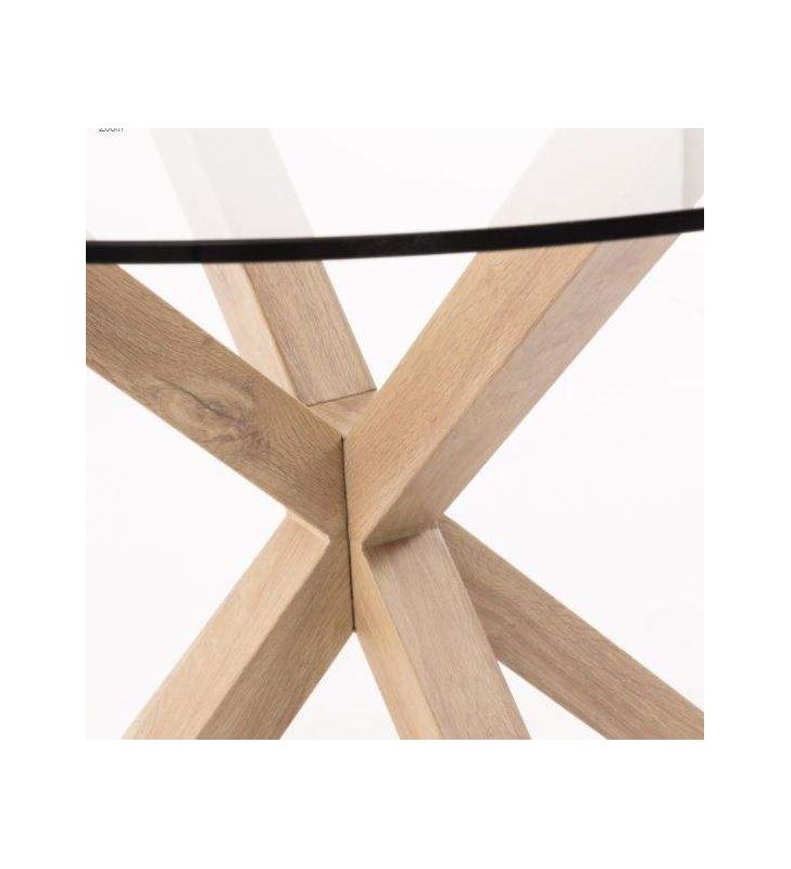 Table ronde avec pieds croisés Arya en blanc, bois ou noir  - 13