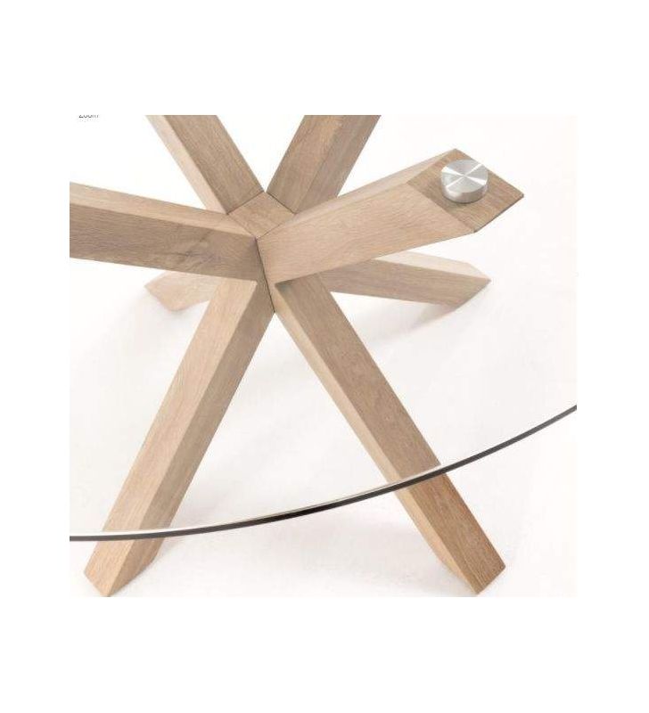 Mesa redonda de patas cruzadas Argo en blanco, madera o negra  - 14