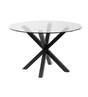 Mesa redonda de patas cruzadas Argo en blanco, madera o negra  - 20