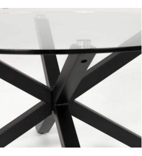 Mesa redonda de patas cruzadas Argo en blanco, madera o negra  - 21