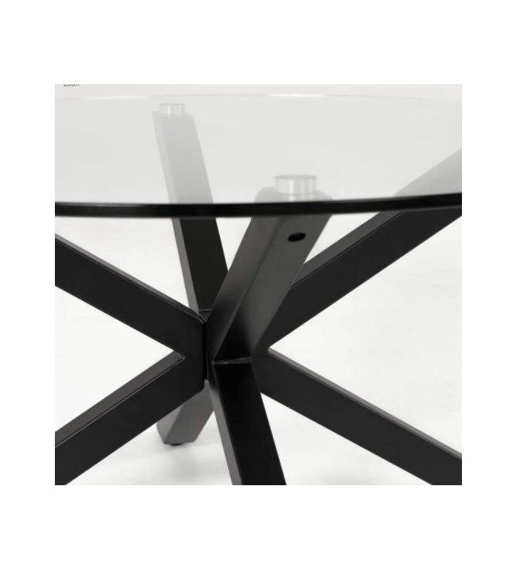 Table ronde avec pieds croisés Arya en blanc, bois ou noir  - 21