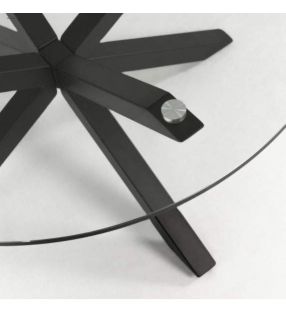 Mesa redonda de patas cruzadas Argo en blanco, madera o negra  - 22