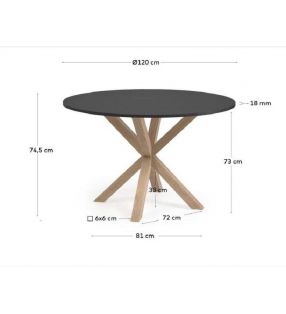 Table ronde avec pieds croisés Arya en blanc, bois ou noir  - 23