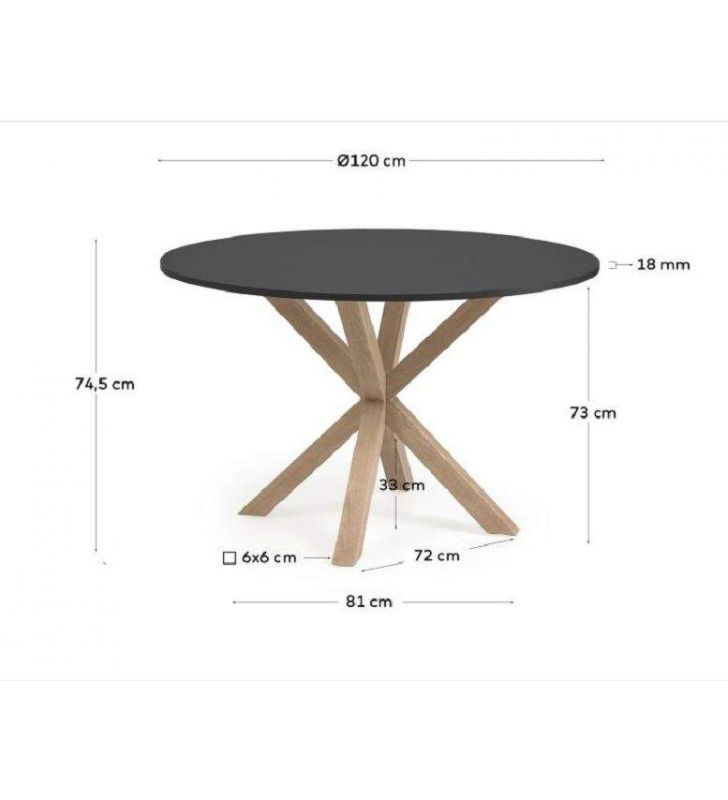 Table ronde avec pieds croisés Arya en blanc, bois ou noir  - 23
