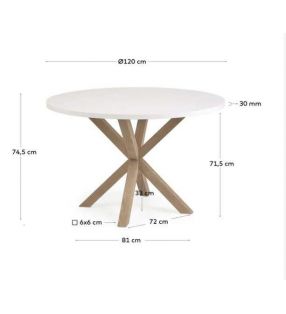 Table ronde avec pieds croisés Arya en blanc, bois ou noir  - 24