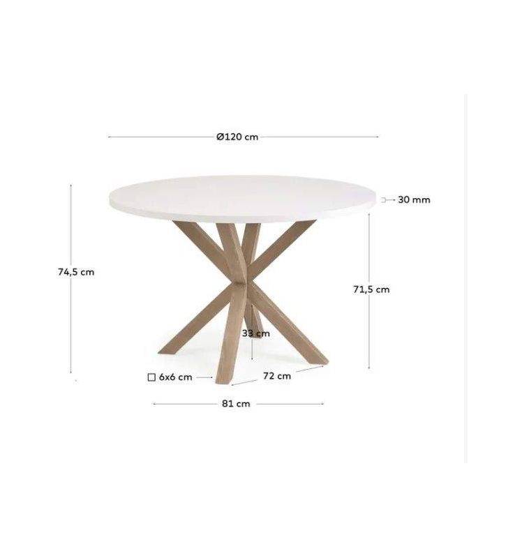 Table ronde avec pieds croisés Arya en blanc, bois ou noir  - 24