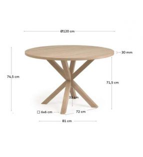 Mesa redonda de patas cruzadas Argo en blanco, madera o negra  - 25