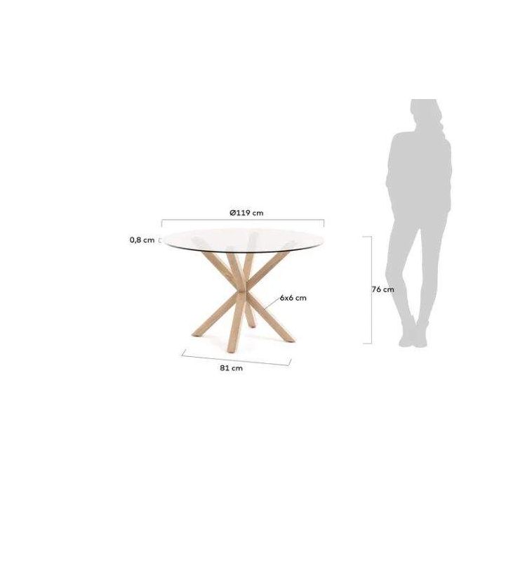 Table ronde avec pieds croisés Arya en blanc, bois ou noir  - 26