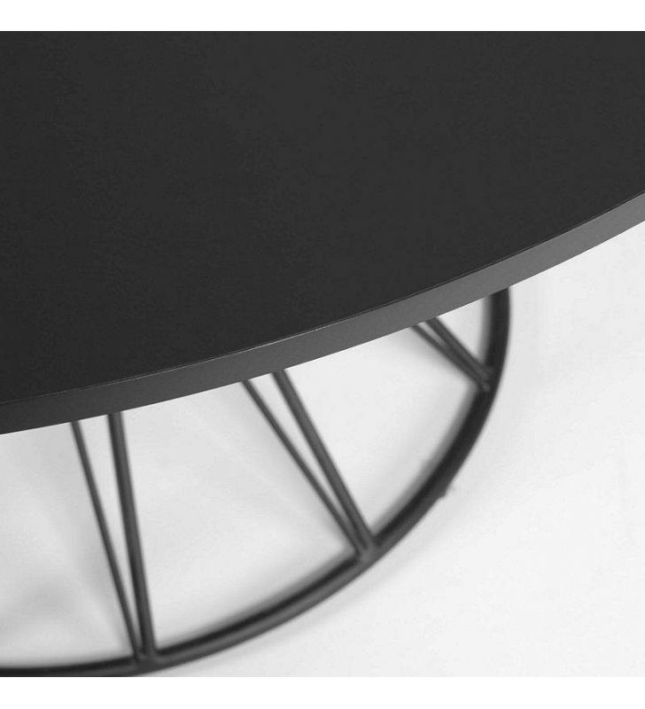 Table ronde avec pieds centraux croisés et design vintage 120 cm  - 6